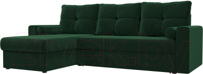 Диван угловой Mio Tesoro Верона левый (велюр, зеленый)