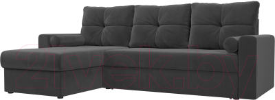 Диван угловой Mio Tesoro Верона левый (велюр, серый)