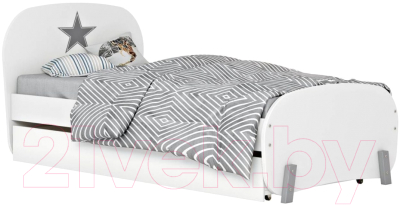 Односпальная кровать Polini Kids Mirum 1915 с ящиком (белый)