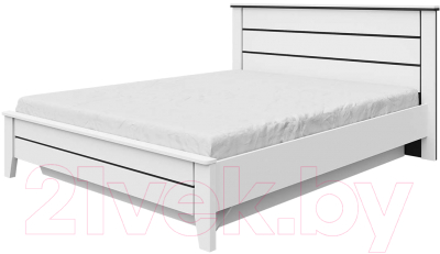 Полуторная кровать Ижмебель Scandica Wilma 10 1400 с ПМ (белый гладкий шелк)