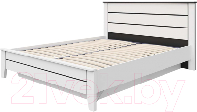 Полуторная кровать Ижмебель Scandica Wilma 16 1400 (белый гладкий шелк)