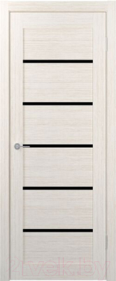 Дверь межкомнатная Stark ST1 ДО 80x200 (бьянко/черный лак)