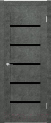 Дверь межкомнатная Stark ST8 ДО 80x200 (бетон темный/черный лак)