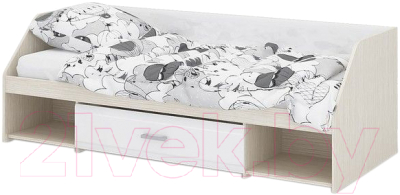 Кровать-тахта Стендмебель Симба одноярусная (белый глянец/дуб белфорт)