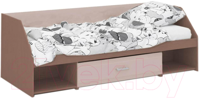 Кровать-тахта Стендмебель Симба одноярусная (кофе с молоком/ясень шимо темный)
