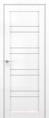Дверь межкомнатная Deform V15 ДО 80x200 (вайт вуд/стекло матовое)