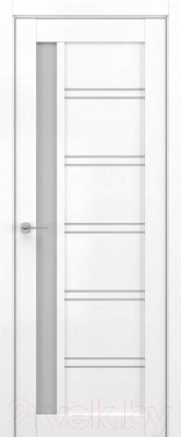 Дверь межкомнатная Deform V6 ДО 60x200 (вайт вуд/стекло матовое)