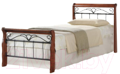 Односпальная кровать Halmar Veronica 90x200 (античная черешня/черный)