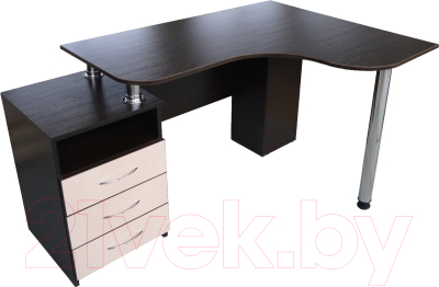 Письменный стол Компас-мебель КС-003-24 (венге темный/дуб молочный)