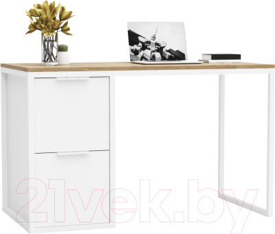 Письменный стол Crafto Курт Лофт 01 120x60x75 (белый дуб)