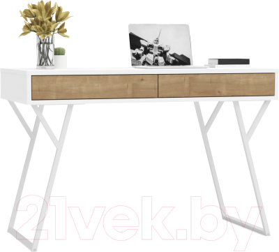 Письменный стол Crafto Лорд Лофт 01 120x60x78 (белый/ дуб)
