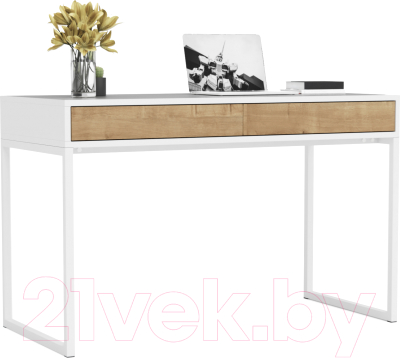 Письменный стол Crafto Лорди Лофт 01 120x60x80 (белый /дуб)