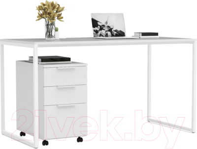 Письменный стол Crafto Фауст Лофт 01 140x70x75 (белый)