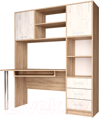 Компьютерный стол Интерлиния СК-011 (дуб сонома/дуб белый)