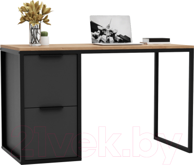 Письменный стол Crafto Курт Лофт 02 120x60x75 (графит дуб)