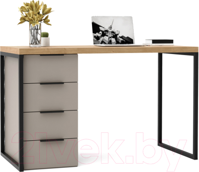 Письменный стол Crafto Кихот Лофт 03 120x60x75 (латте/ дуб)