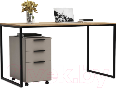 Письменный стол Crafto Фауст Лофт 04 140x70x75 (латте/дуб)