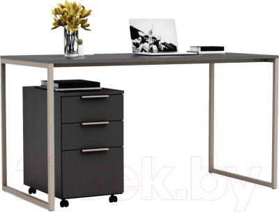 Письменный стол Crafto Фауст Лофт 06 140x70x75 (графит/латте)
