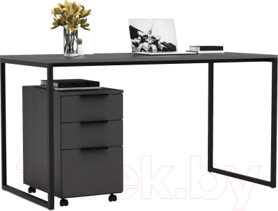 Письменный стол Crafto Фауст Лофт 07 140x70x75 (графит)