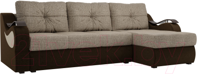 Диван угловой Mebelico Меркурий правый / 100368 (корфу 02/вельвет коричневый)