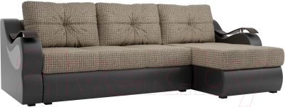 Диван угловой Mebelico Меркурий правый / 100369 (корфу 02/экокожа черный)