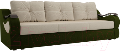 Диван Mebelico Меркурий 217 / 100474 (микровельвет, бежевый/зеленый)