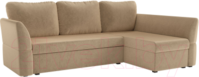 Диван угловой Mebelico Гесен 100 правый / 60058 (микровельвет, бежевый)