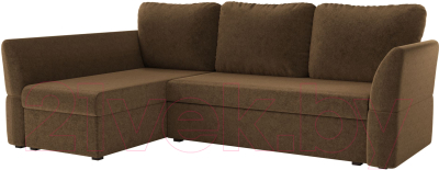 Диван угловой Mebelico Гесен 100 левый / 60060 (микровельвет, коричневый)