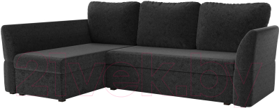 Диван угловой Mebelico Гесен 100 левый / 60061 (микровельвет, черный)
