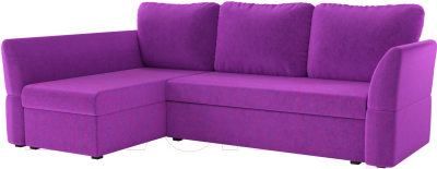 Диван угловой Mebelico Гесен 100 левый / 60062 (микровельвет, фиолетовый)