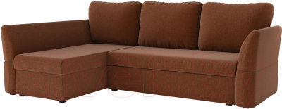 Диван угловой Mebelico Гесен 100 левый / 60063 (рогожка, коричневый)