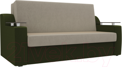 Диван Mebelico Сенатор 215 / 106461 (160, микровельвет бежевый/зеленый)
