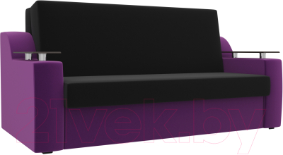 Диван Mebelico Сенатор 215 / 106422 (120, микровельвет черный/фиолетовый)