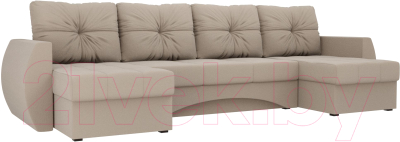 Диван П-образный Mebelico Сатурн / 100996 (рогожка, бежевый)
