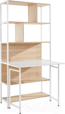 Стол-стеллаж Involux 100H2724 (дуб сонома/белый/металл белый RAL 9003)