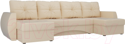 Диван П-образный Mebelico Сатурн / 101005 (экокожа, бежевый)