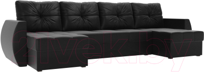 Диван П-образный Mebelico Сатурн / 101011 (экокожа, черный)