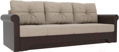 Диван Mebelico Европа / 101177 (рогожка бежевый/экокожа коричневый)