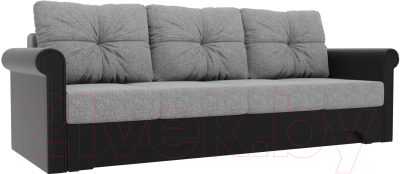 Диван Mebelico Европа / 101181 (рогожка серый/экокожа черный)