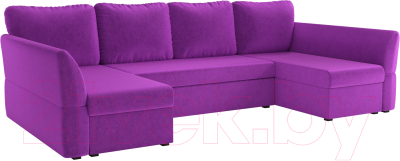 Диван П-образный Mebelico Гесен-П 101 / 60072 (микровельвет, фиолетовый)