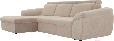 Диван угловой Лига Диванов Мисандра левый / 101804 (велюр бежевый)