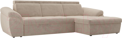 Диван угловой Лига Диванов Мисандра правый / 101804 (велюр бежевый)