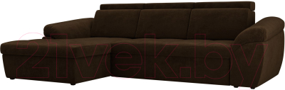 Диван угловой Лига Диванов Мисандра левый / 101807 (велюр коричневый)