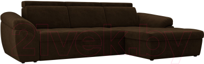 Диван угловой Лига Диванов Мисандра правый / 101807 (велюр коричневый)