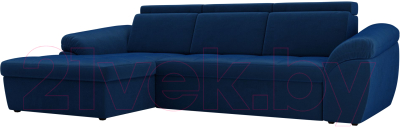 Диван угловой Лига Диванов Мисандра левый / 101809 (велюр синий)