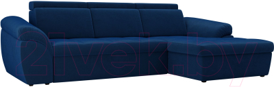 Диван угловой Лига Диванов Мисандра правый / 101809 (велюр синий)