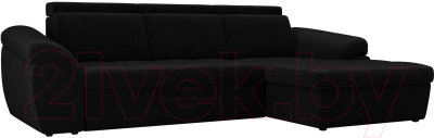 Диван угловой Лига Диванов Мисандра правый / 101810 (велюр черный)