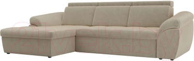 Диван угловой Лига Диванов Мисандра левый / 101811 (микровельвет бежевый)