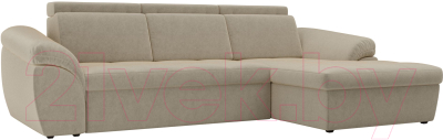 Диван угловой Лига Диванов Мисандра правый / 101811 (микровельвет бежевый)