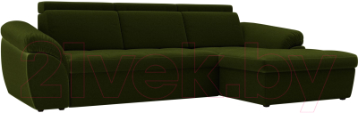 Диван угловой Лига Диванов Мисандра правый / 101812 (микровельвет зеленый)